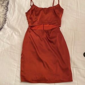 Misguided Cutout Silk Dress